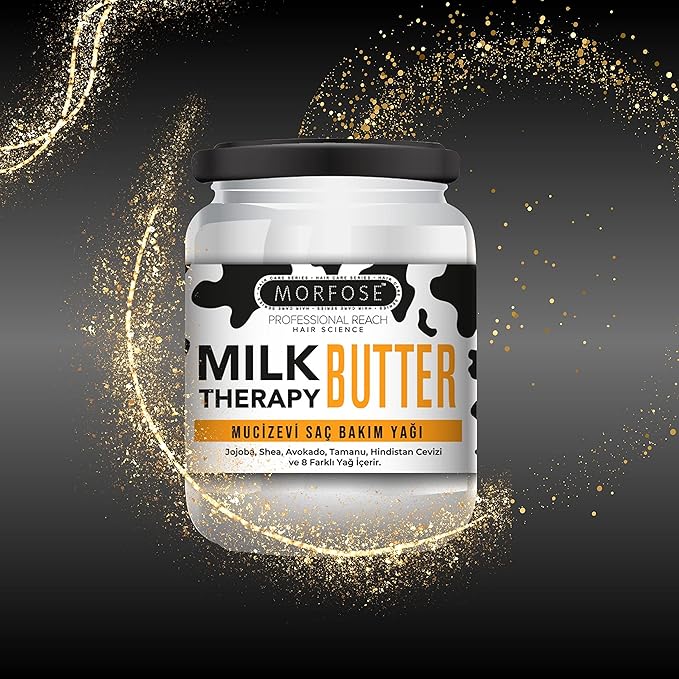 Morfose Milk Therapy Butter Miraculous Hair Care Oil - Nourishing, Moisturizing, and Protective Hair Oil for All Hair Types - Adds Shine and Reduces Breakage - Lightweight and Easy to Use, 6.76 Fl Oz